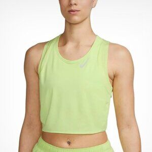 Nike Dri-Fit Neon Yellow Crop Racerback Tank Top Womens L